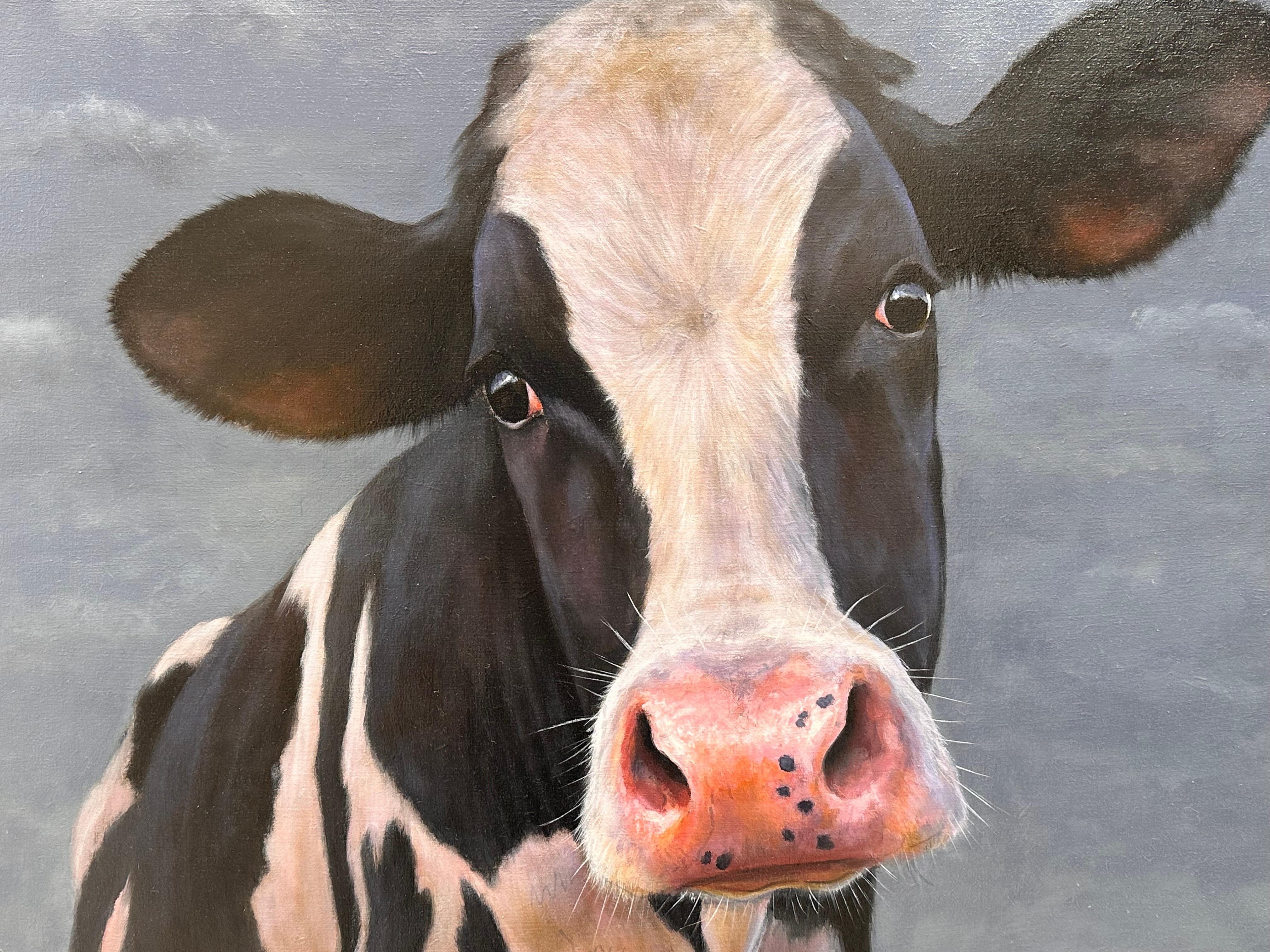 Vitello curioso - Ritratto animale contemporaneo del 21° secolo di Paul Jansen in vendita 3