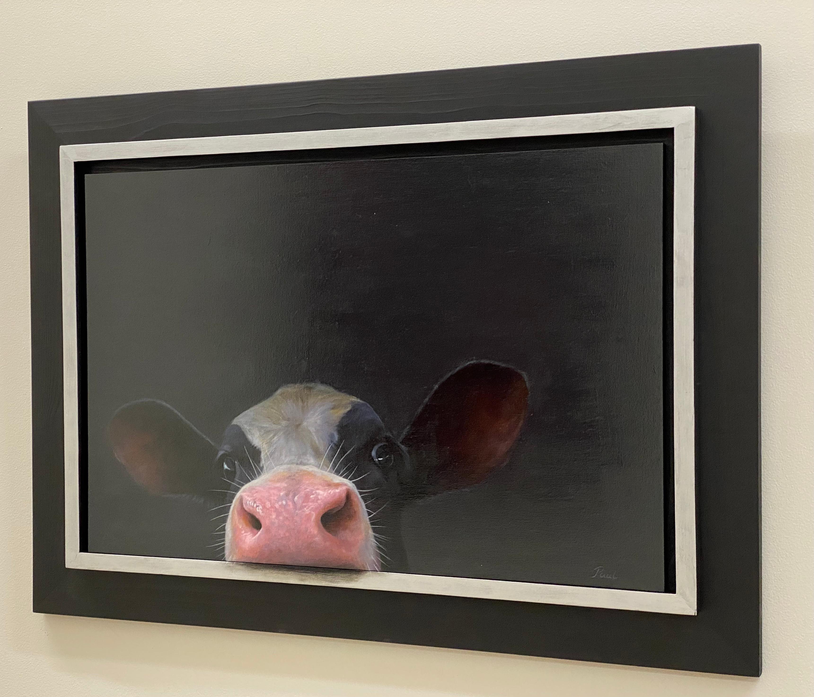 Curious Calf- Niederländisches zeitgenössisches Porträtgemälde eines Kalbs, 21. Jahrhundert – Painting von Paul Jansen