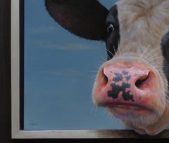 "Portrait 410" Contemporary Dutch Oil Painting of a Cow