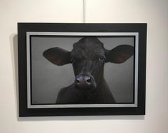 "Portrait 431" Contemporary Dutch Oil Painting of a Dutch Calf, Cow