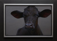 "Portrait 431" Contemporary Dutch Oil Painting of a Dutch Calf, Cow