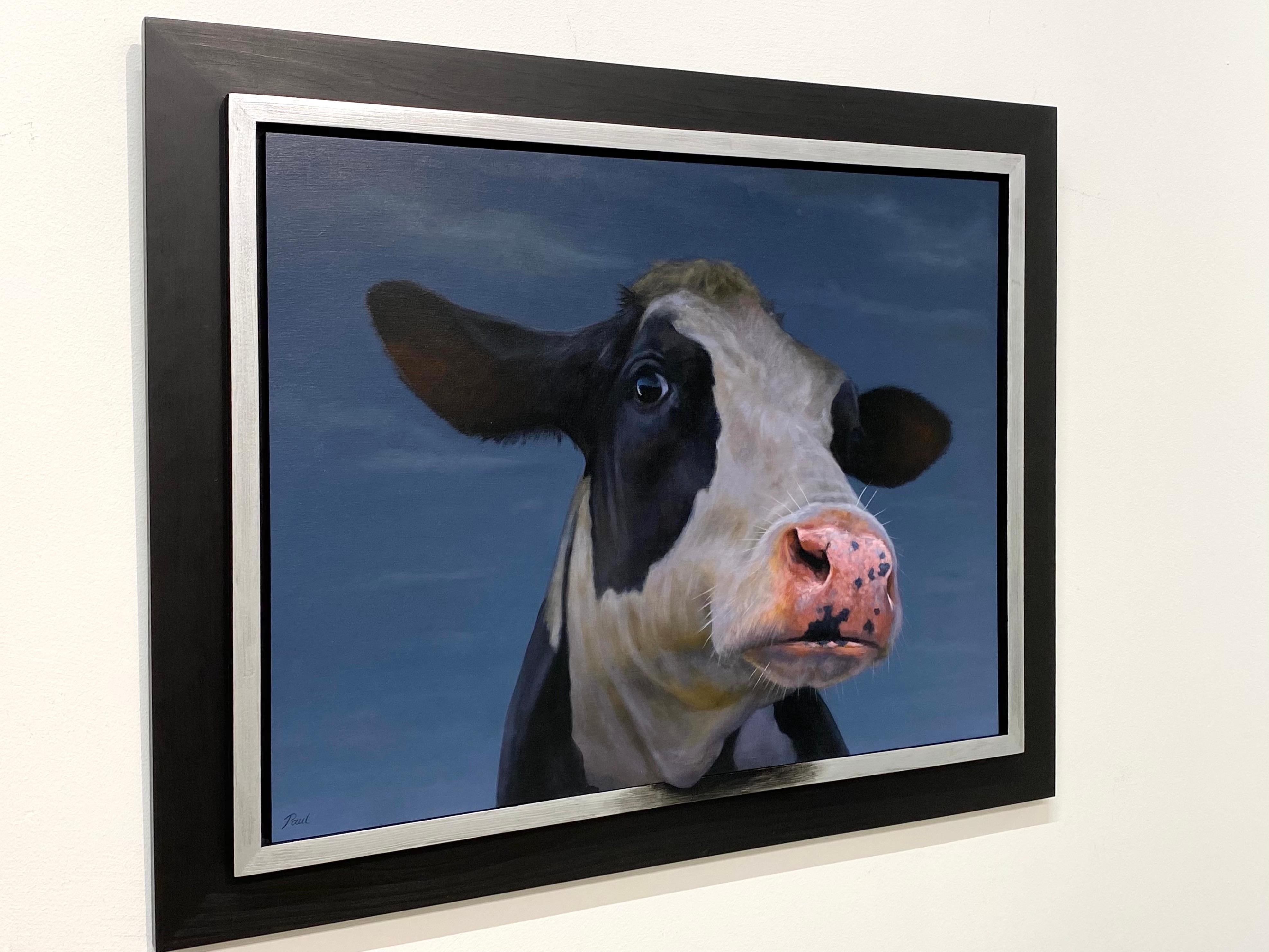 Portrait of a Cow- 21st Century Contemporary Portrait painting of a Cow - Painting by Paul Jansen