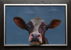 Portrait of a Cow- 21st Century Dutch Contemporary Portrait Painting of a Cow