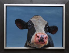 Portrait d'une vache - Portrait contemporain néerlandais du 21e siècle - Peinture d'une vache