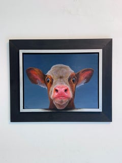 Portrait Oil Painting of Cow: Realism with Contemporary Edge, 33x40 cm