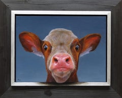 Portrait Oil Painting of Cow: Realism with Contemporary Edge, 33x40 cm