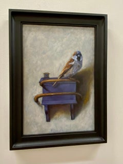 Sparrow - 21st Century Dutch Contemporary Bird Painting of a Sparrow