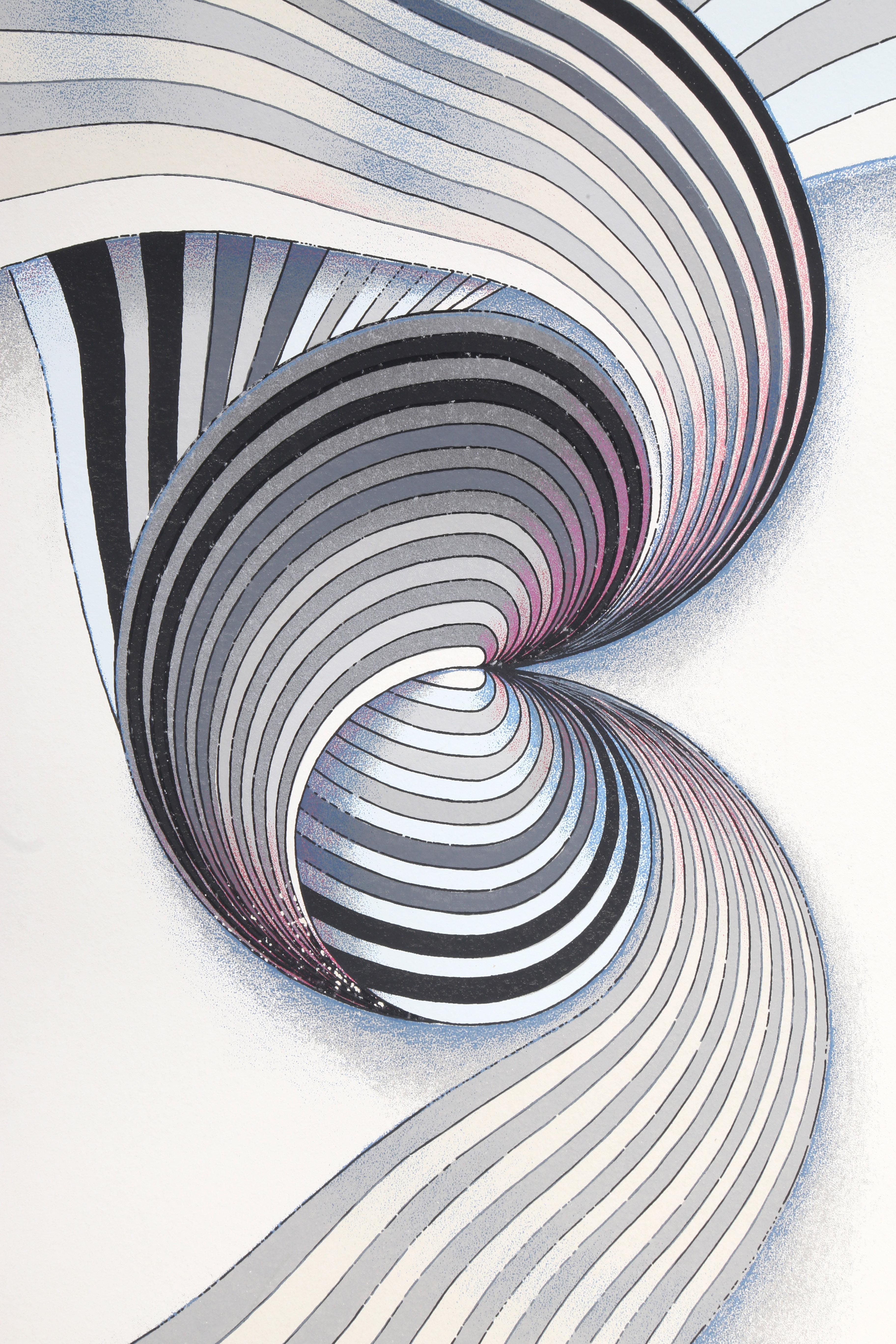 Abstract Spiral, Geometric Abstract Screenprint by Paul Arthur Jansen - Print by Paul Jansen
