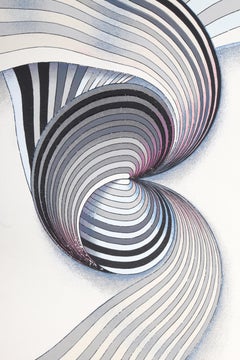 Abstract Spiral, Geometric Abstract Screenprint by Paul Arthur Jansen