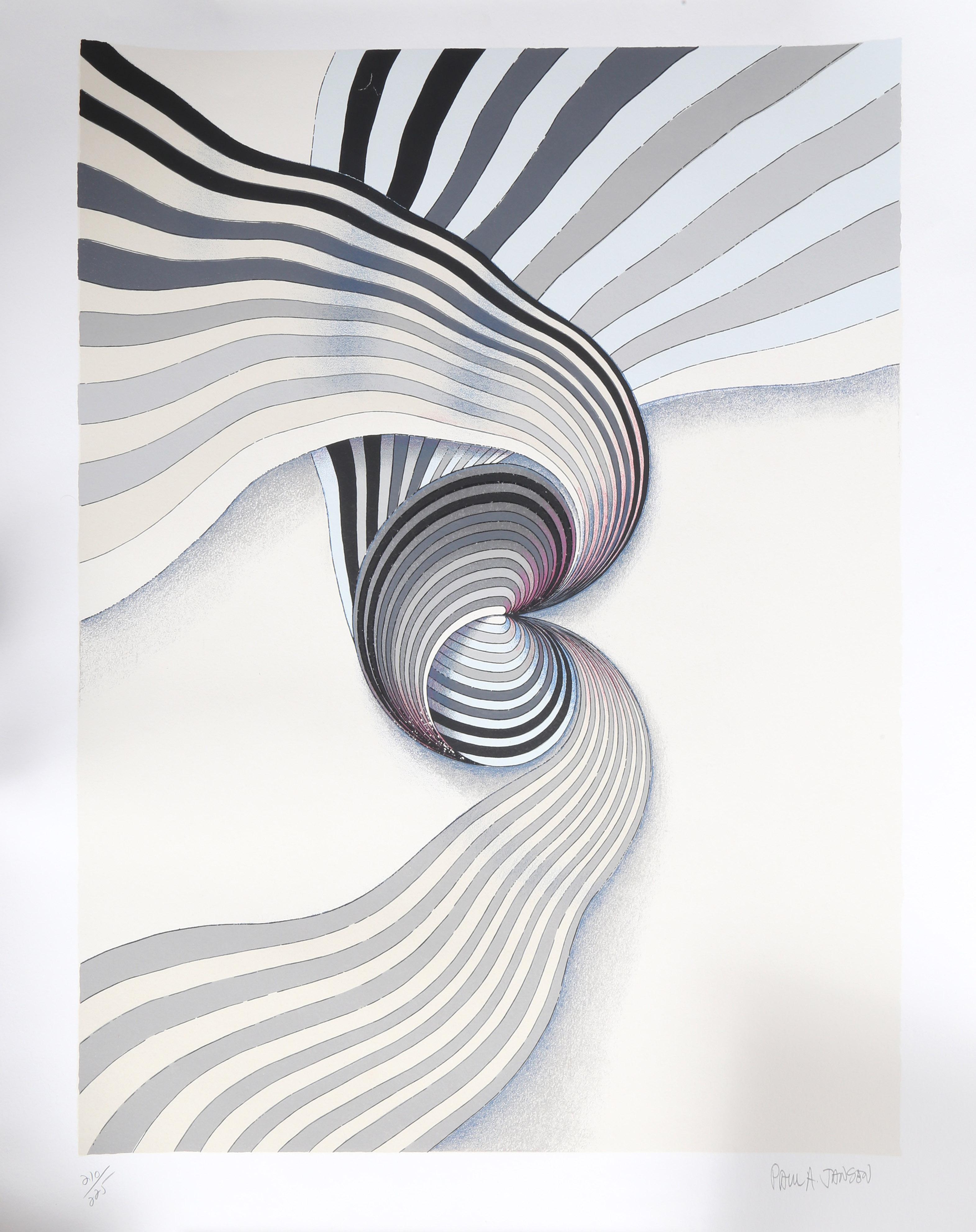 Paul Jansen Abstract Print - Abstract Spiral, Geometric Abstract Screenprint by Paul Arthur Jansen