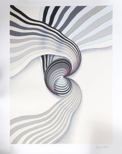 Abstract Spiral, Geometric Abstract Screenprint by Paul Arthur Jansen