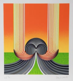 Catrame e piume, serigrafia astratta psichedelica di Paul Arthur Jansen