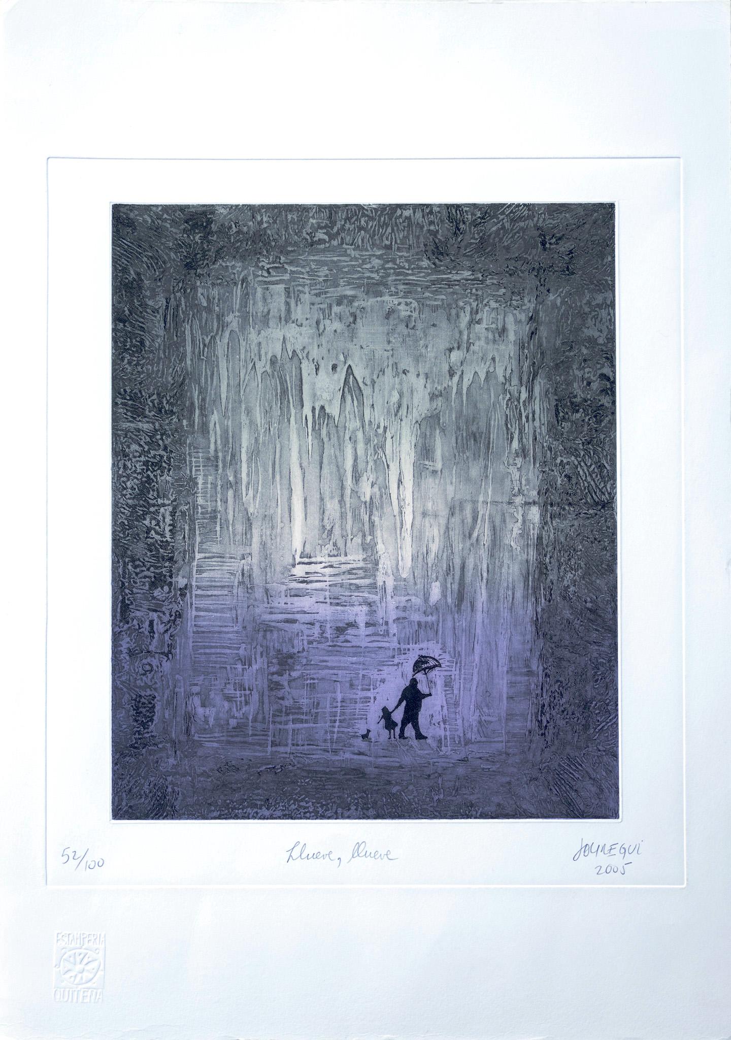 „Llueve, Llueve“ (Raum, Regen) (Postmoderne), Print, von Paul Jauregui