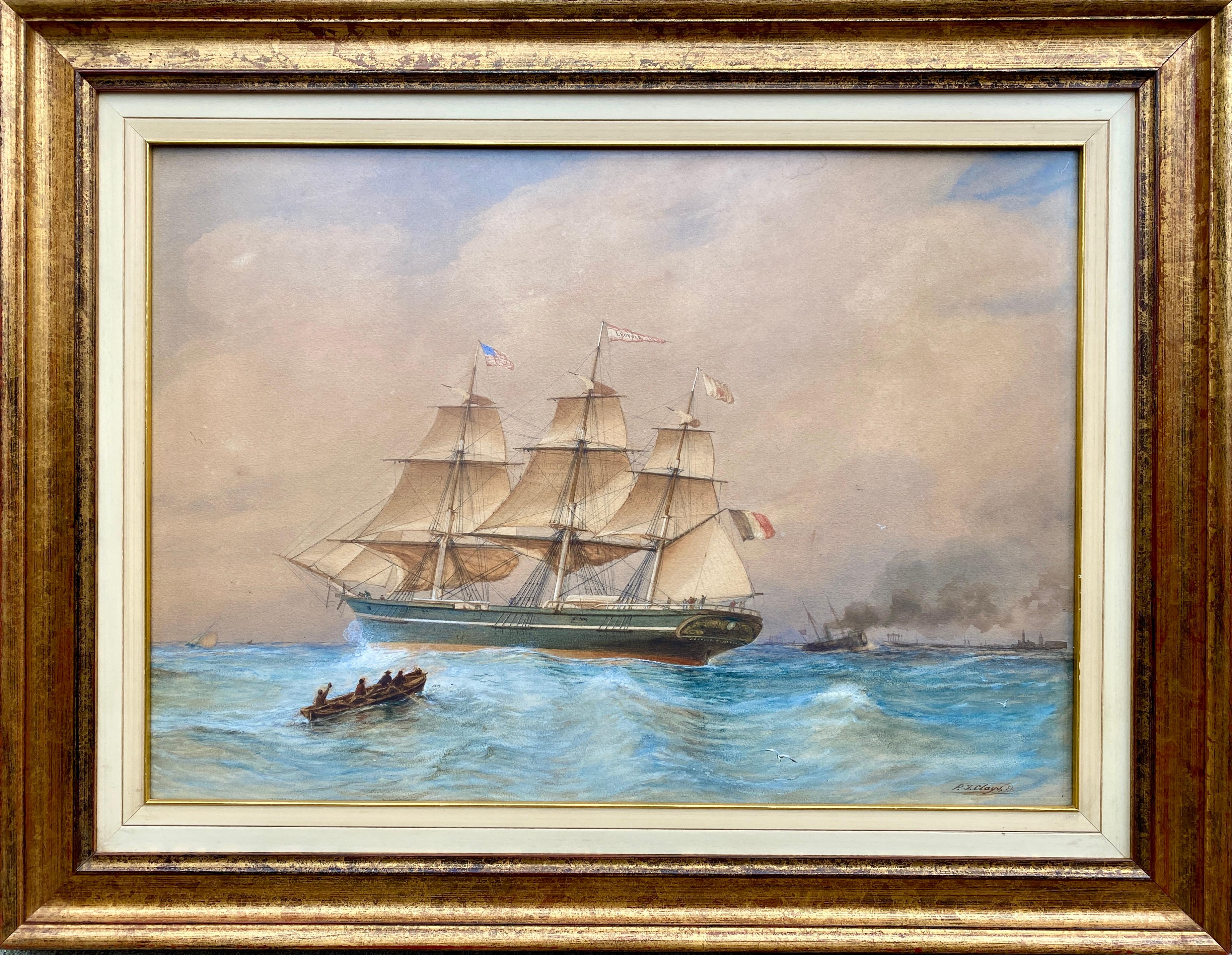 Paul Jean Clays
Bruges 1819 – 1900 Brussels
Belgian Painter

‘Full Speed Ahead’

Signature: Signed bottom right and dated 1858 
Medium: Aquarelle
Dimensions: Image size 49 x 68,5 cm, frame size 71 x 91 cm

Biography: Clays Paul Jean Charles was born