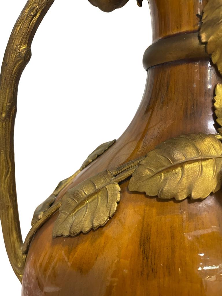 French Paul Jean Milet. Bronze-Mounted Art Nouveau-Period Sevres Art Pottery Vase For Sale