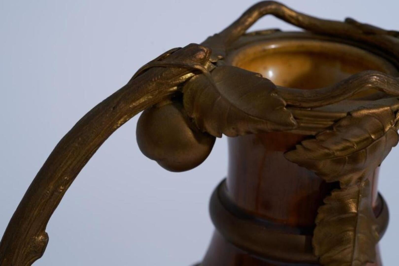 Paul Jean Milet. Bronze-Mounted Art Nouveau-Period Sevres Art Pottery Vase For Sale 3