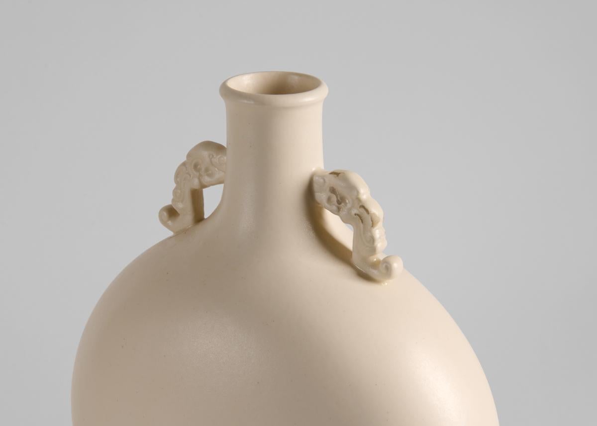 Art Deco Paul Jean Milet for Sevres, Porcelain Flask Vase, France, Circa 1920 For Sale
