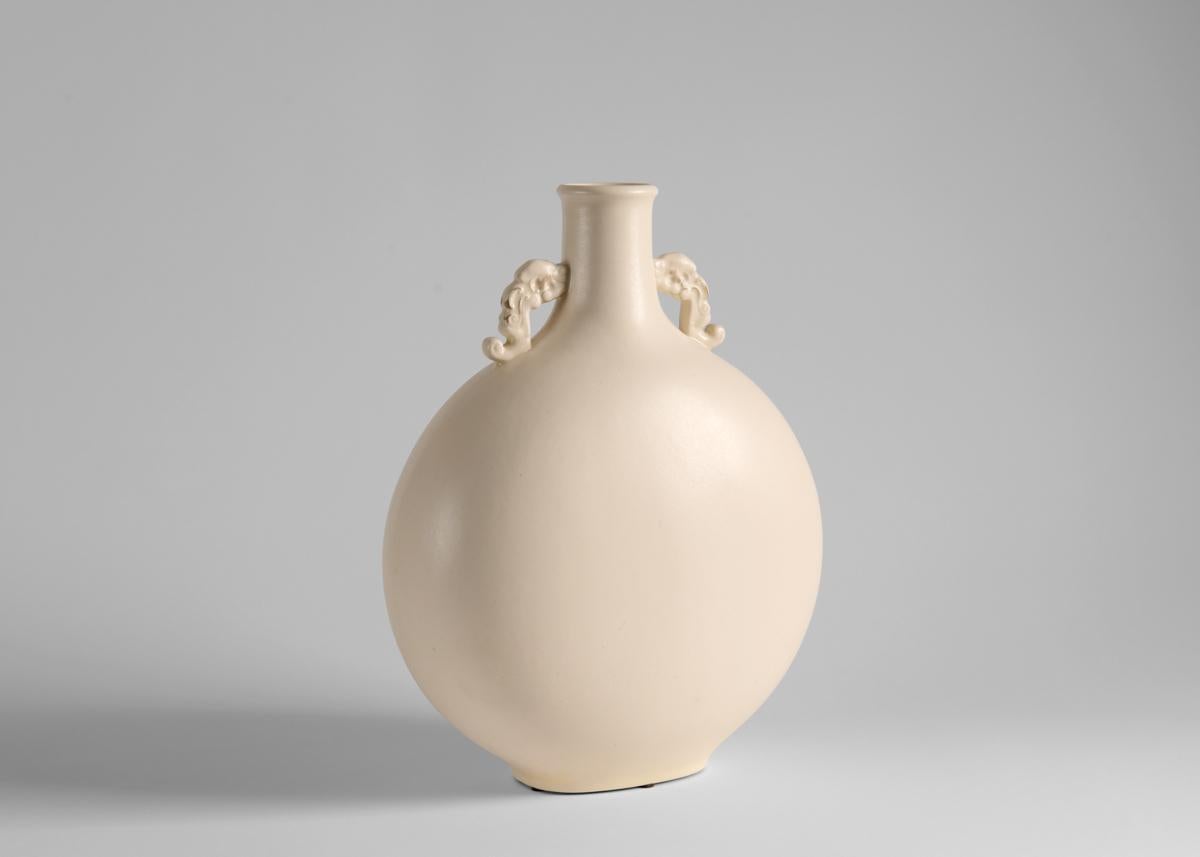 French Paul Jean Milet for Sevres, Porcelain Flask Vase, France, Circa 1920 For Sale