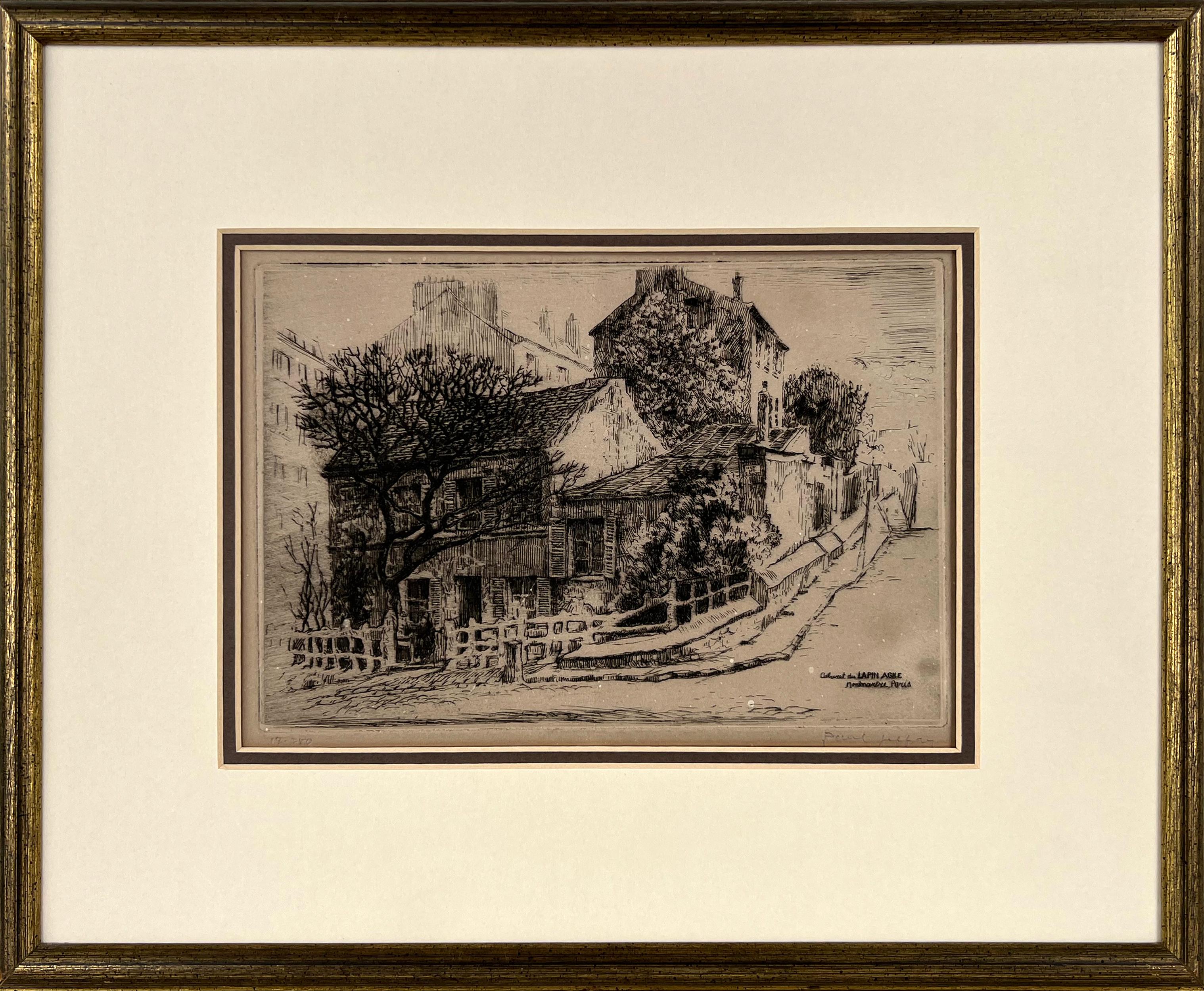 Paul Jeffay Landscape Print - Caberet du Lapin Agile, Montmartre, Paris 1920 