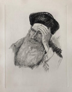 Judaica Jewish Etching Hasidic Rabbi, Gaon, Genius, Vintage Chassidic Art Print