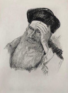 Gravure judaïque juive, Rabbi, Gaon, Genius, Vintage Chassidic Art Print
