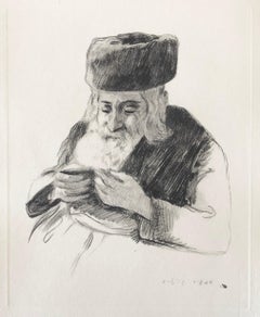 Judaica Jewish Rabbi Etching Hasidic Rebbe Admur Shlita Vintage Chassidic Print
