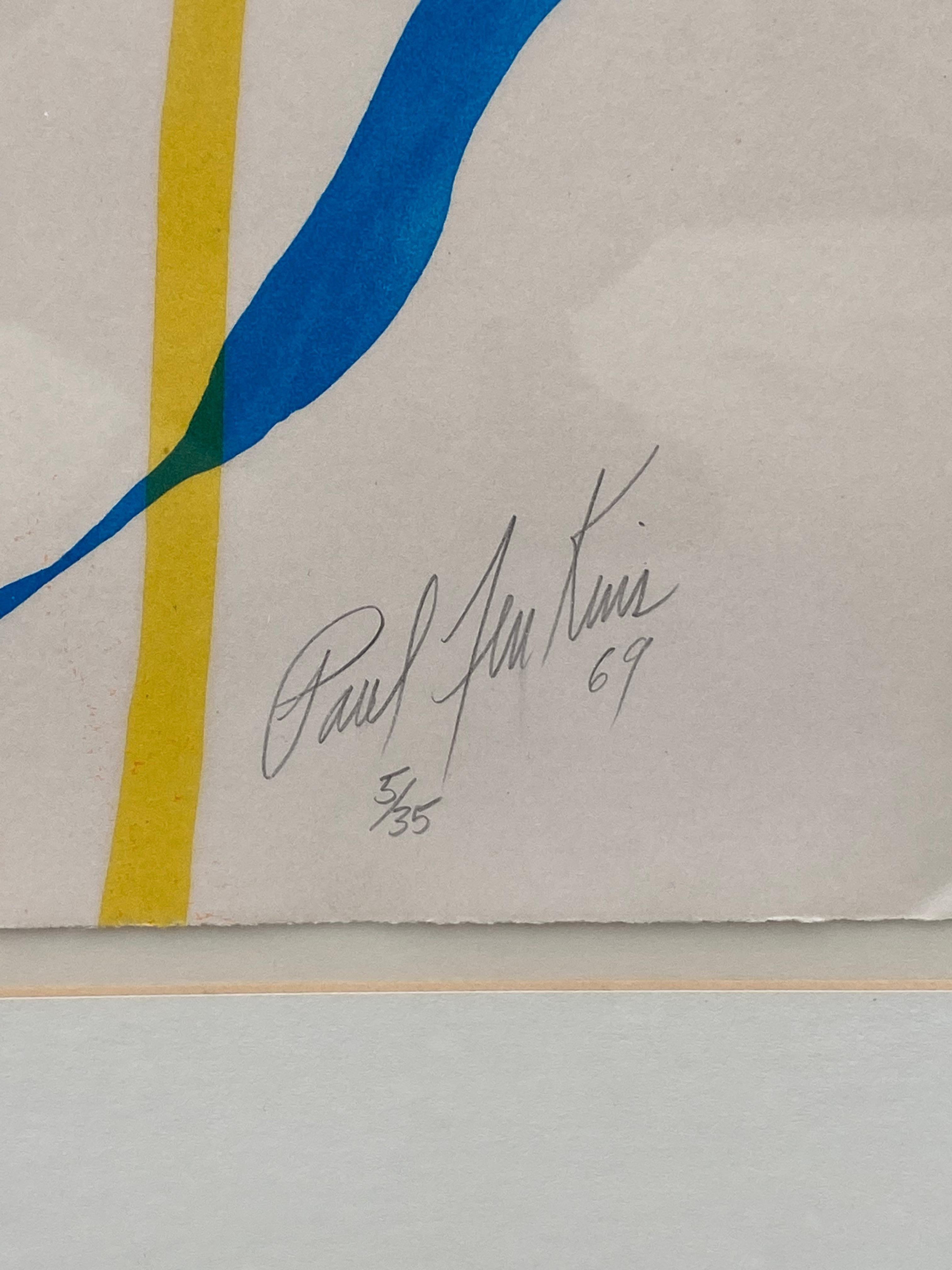 Mid-Century Modern Paul Jenkins Colorful Abstract Lithograph Pencil Signed and Numbered 5/35