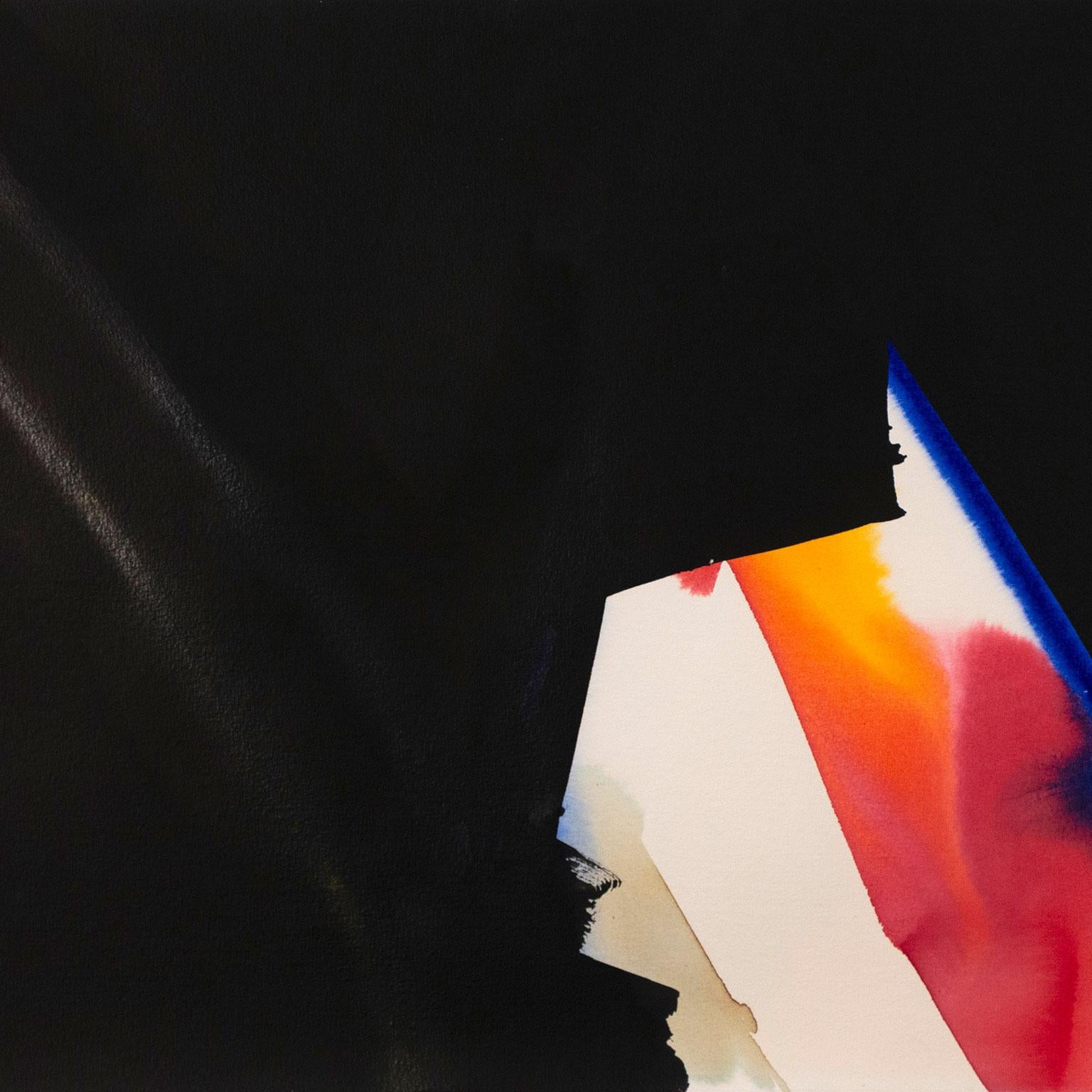 Aquarelle rare encadrée Untitled (Black Field), Paul Jenkins, 1978 en vente 1
