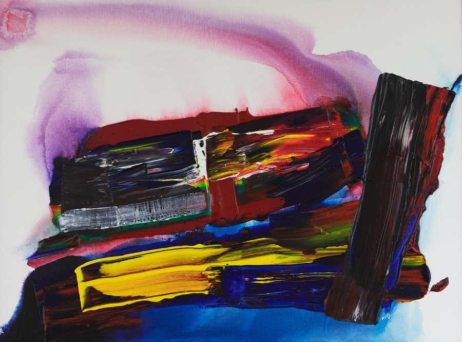 Phenomenon East of the River, Acrylic on Canvas Painting by Paul Jenkins