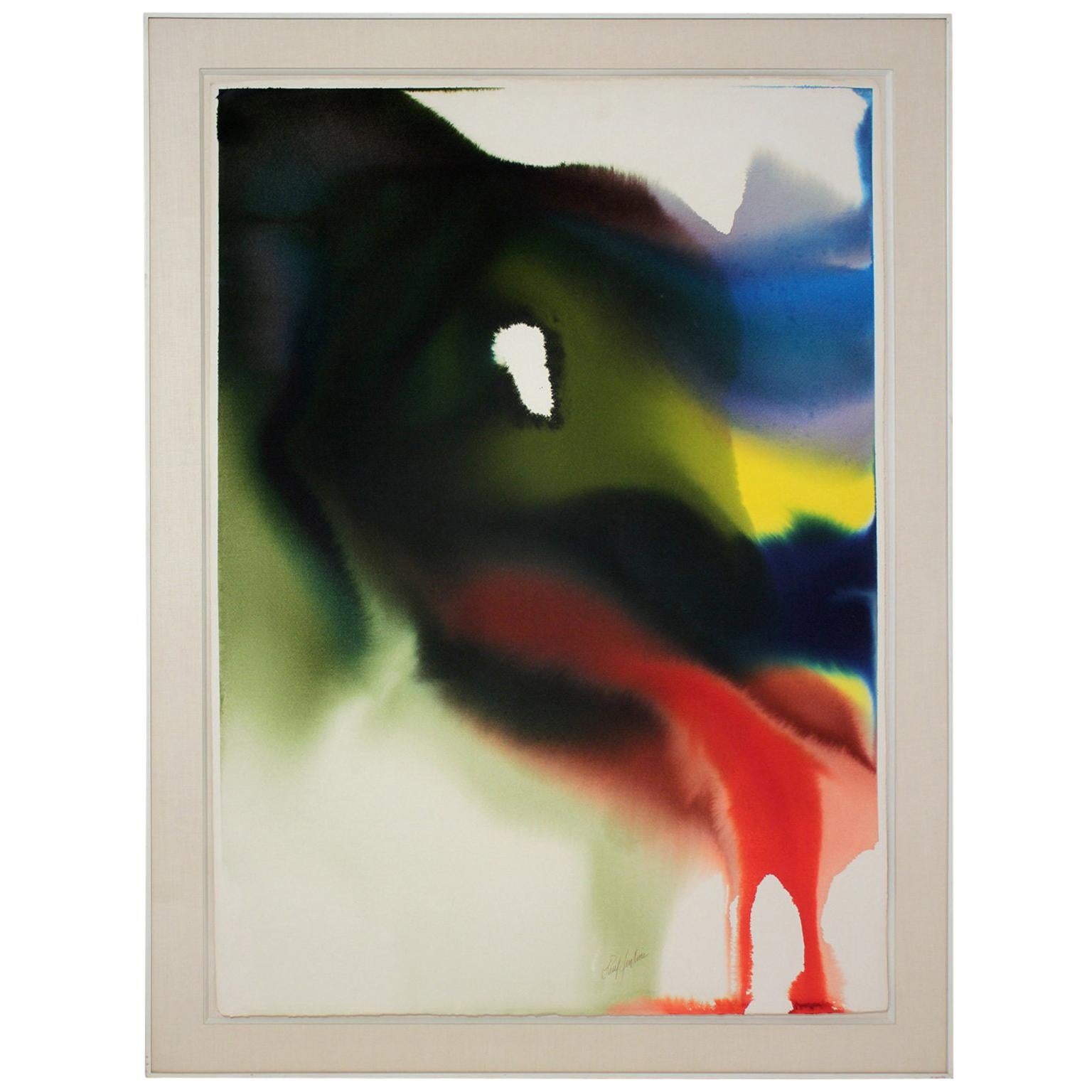 Paul Jenkins "Phenomena Bordering Orion" Watercolor on Paper, 1981 For Sale