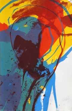 Abstract Expressionist Lithograph by Paul Jenkins 1971