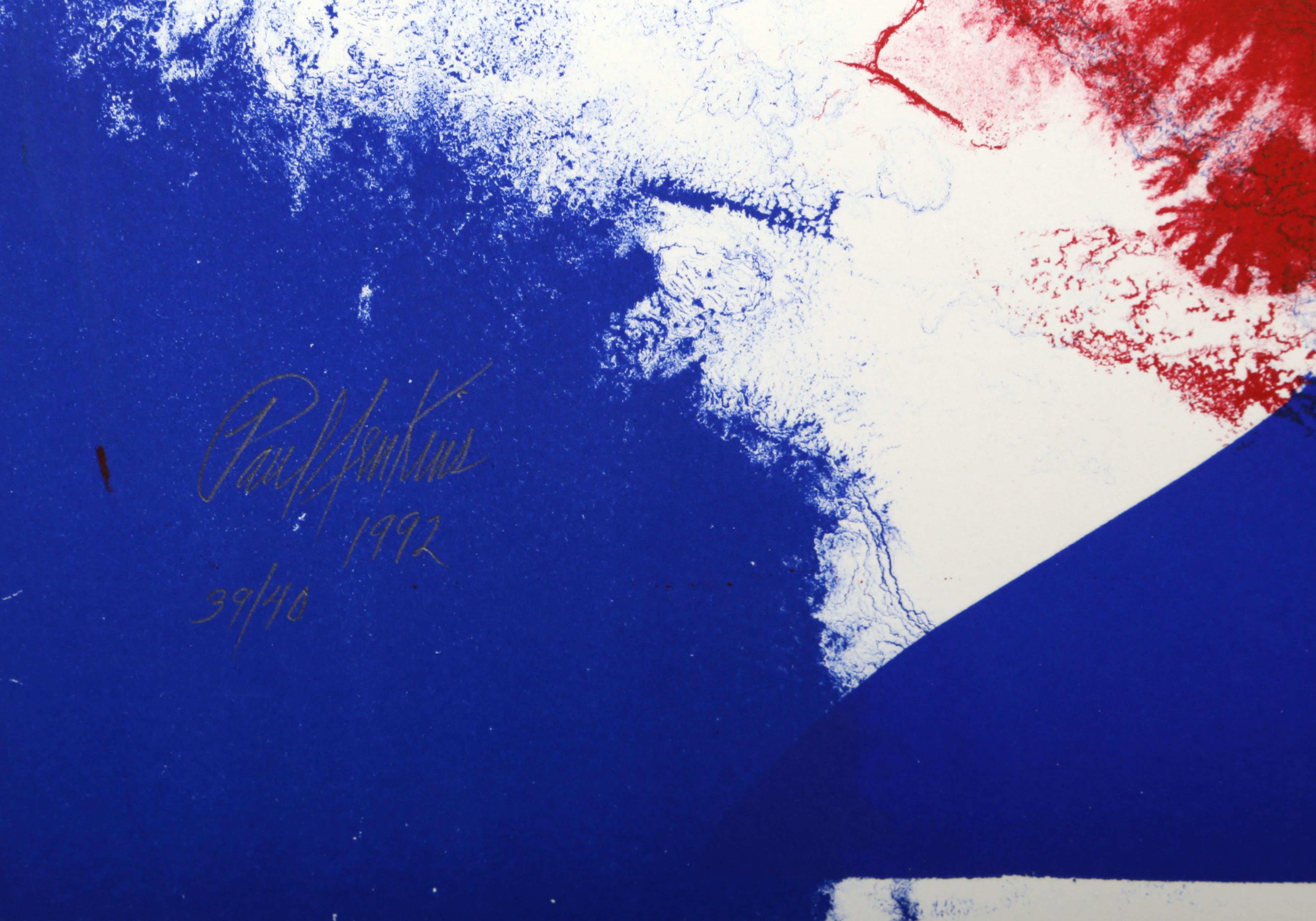 Amadeus Escuchando, gran litografía abstracta de colores de Paul Jenkins en venta 1