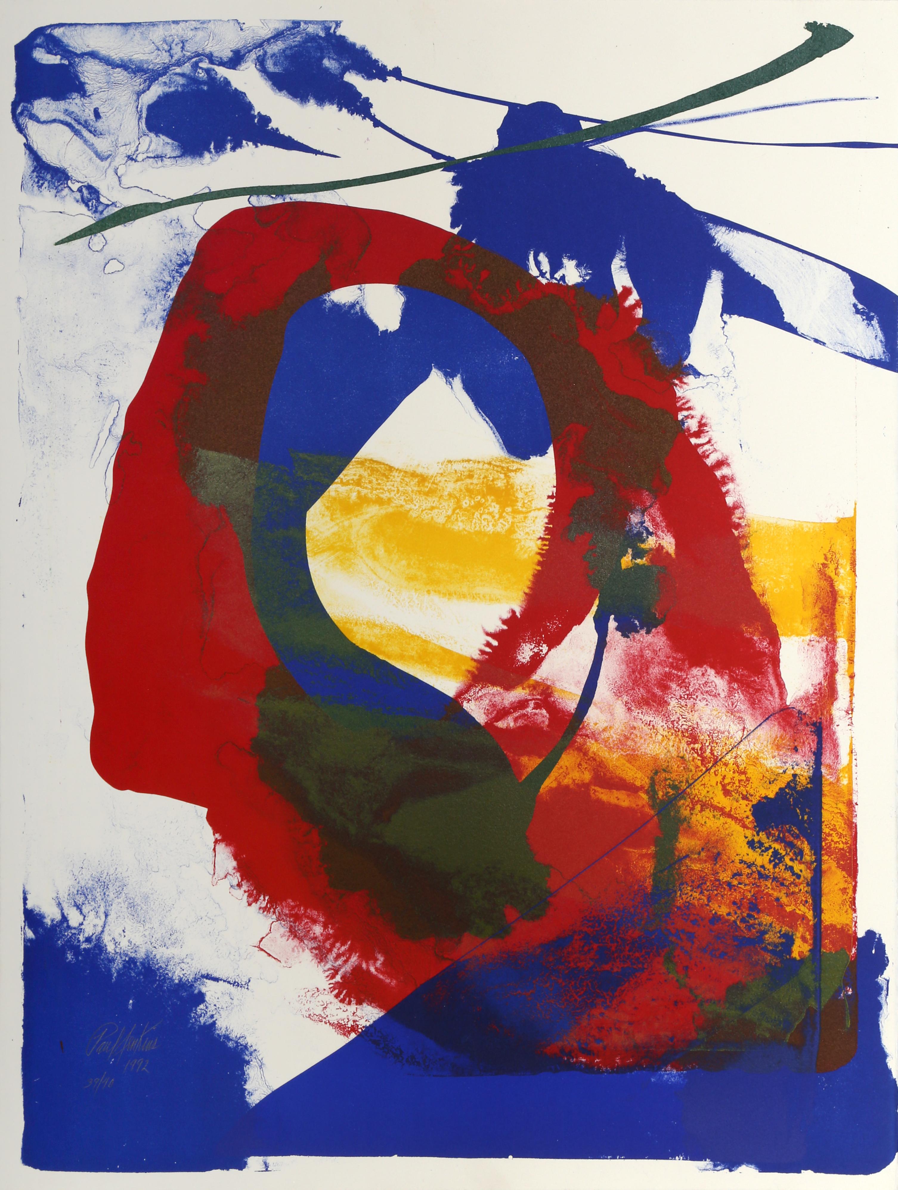 Amadeus Listening, Large Colorful Abstract Lithograph by Paul Jenkins