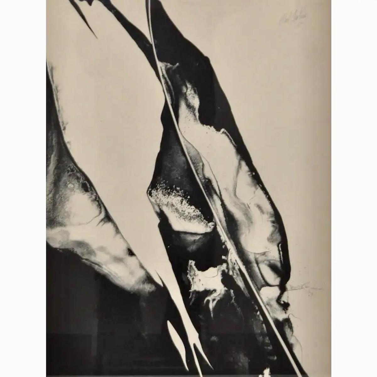 Paul Jenkins Black and White Abstract Lithograph For Sale 1