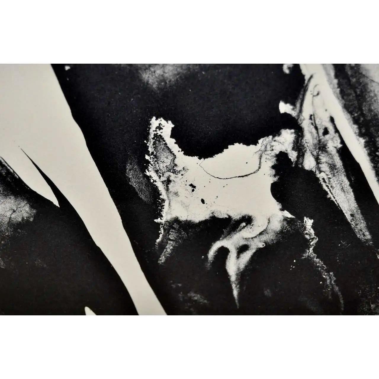 Paul Jenkins Black and White Abstract Lithograph For Sale 3