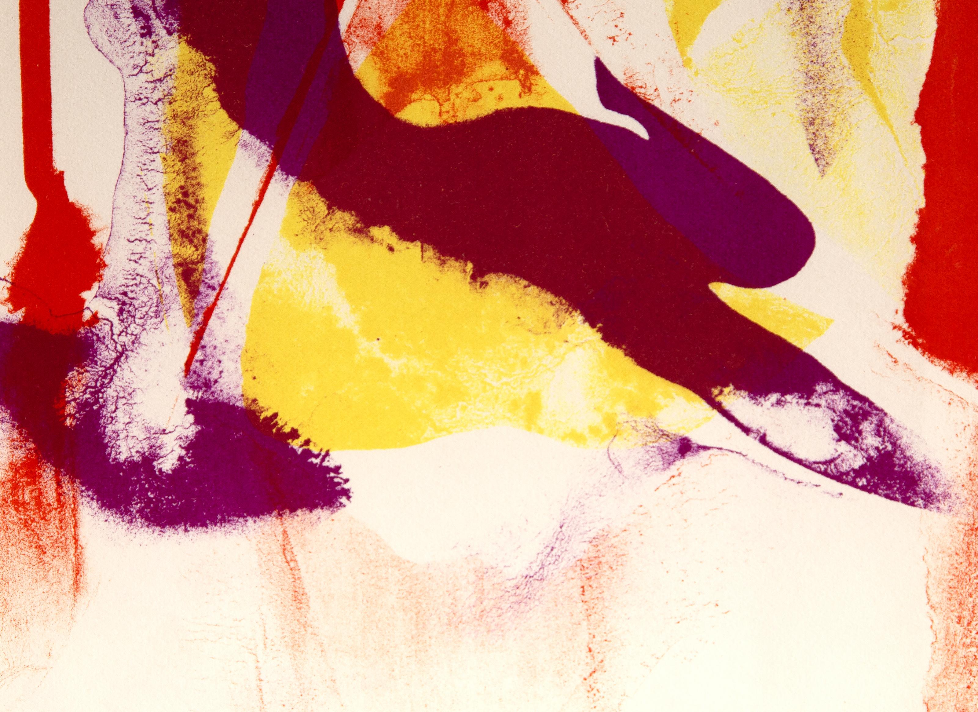 Composition en violet, rouge et jaune, lithographie abstraite de Paul Jenkins & Jenkins en vente 3