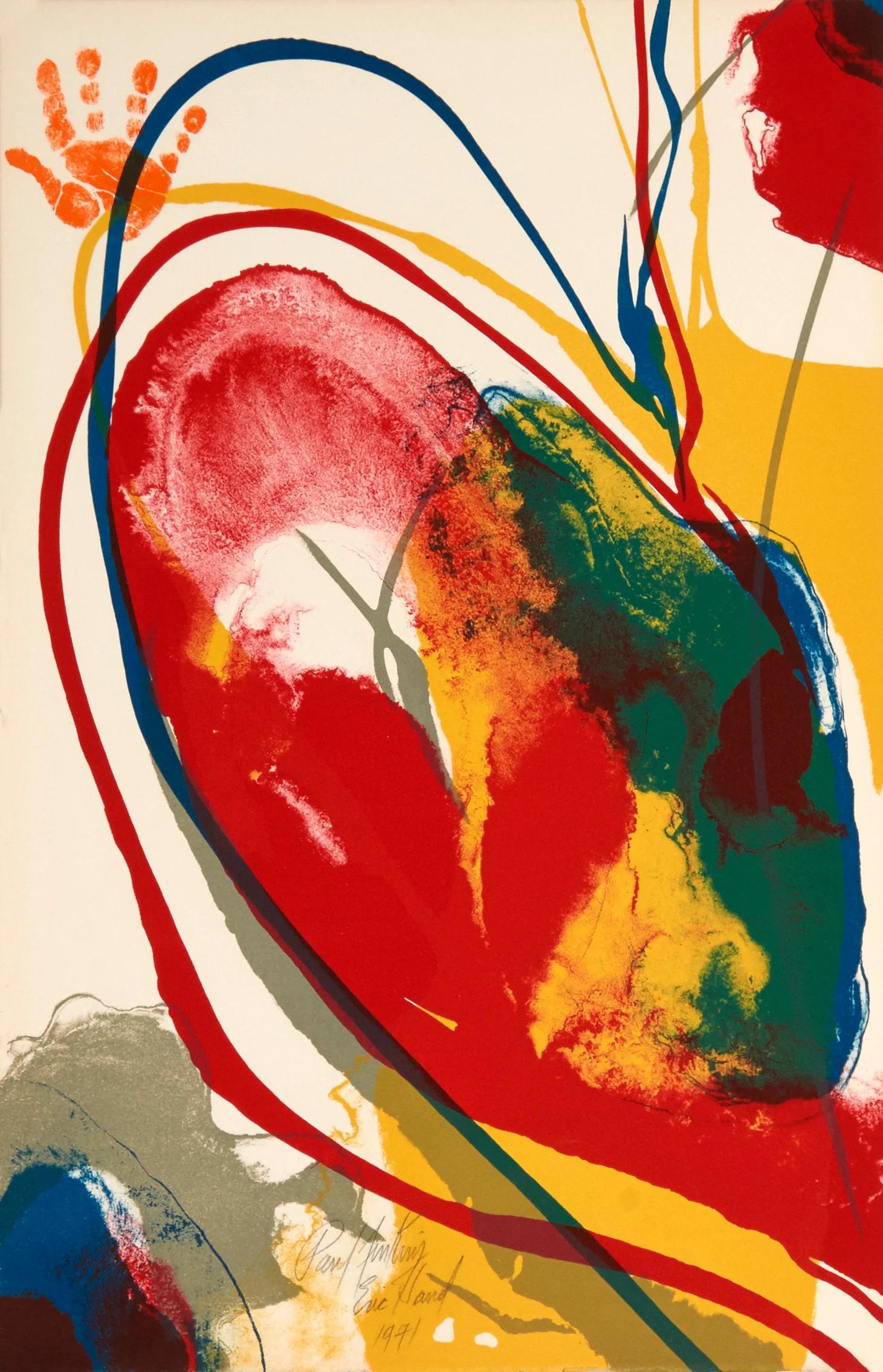 'Composition pour Eric' From Souvenirs de Portraits d'Artistes - Print di Paul Jenkins