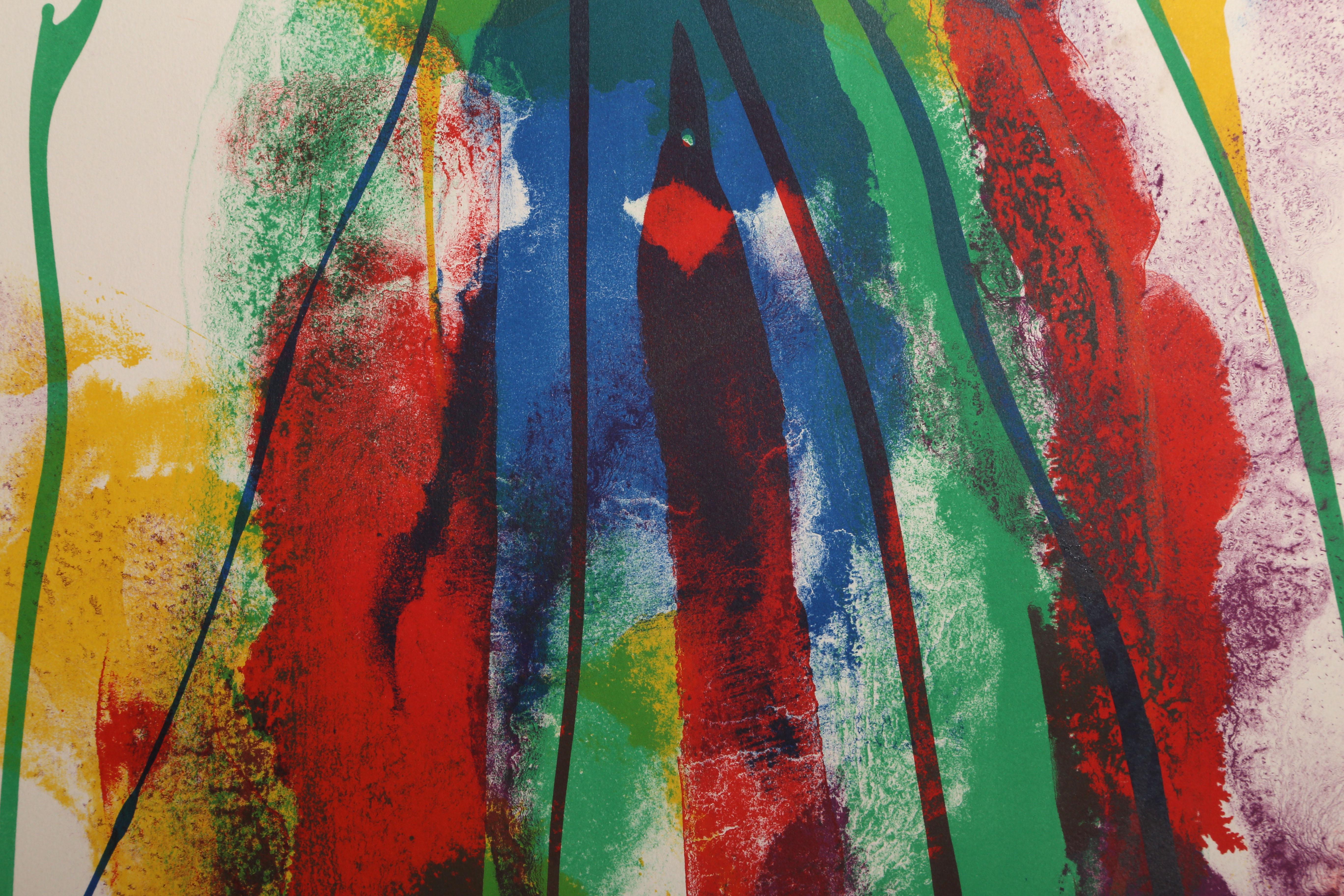 Earth Day, Colorful Abstract Lithograph by Paul Jenkins 1971 For Sale 1