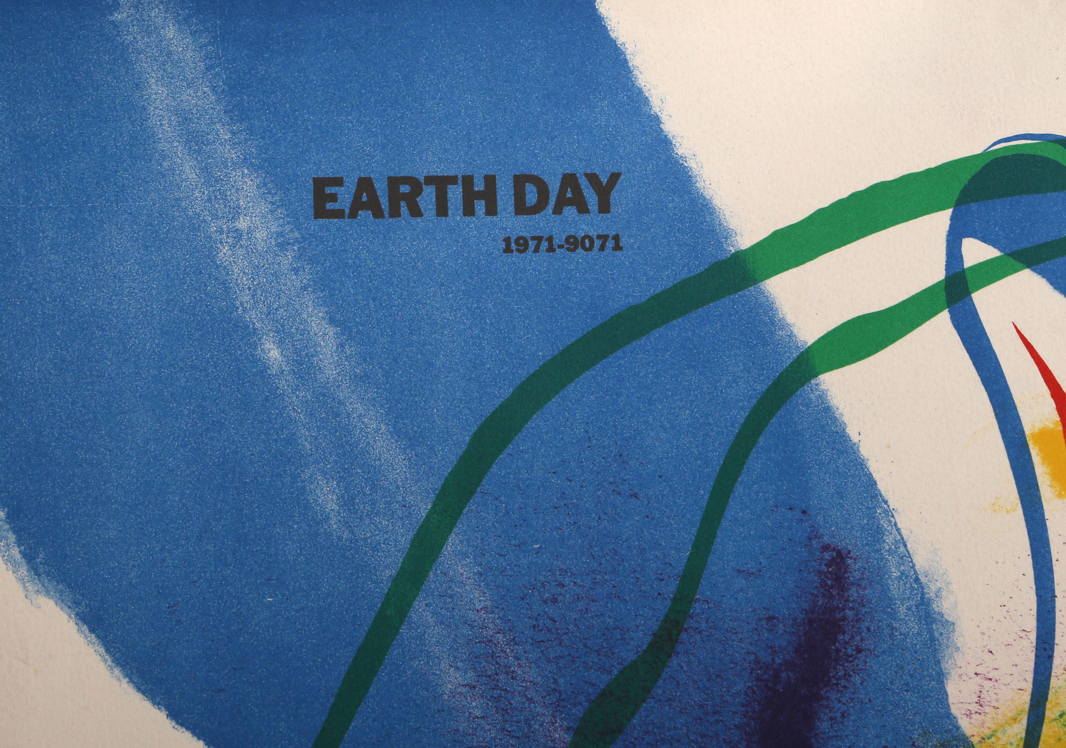 Earth Day, Colorful Abstract Lithograph by Paul Jenkins 1971 For Sale 1