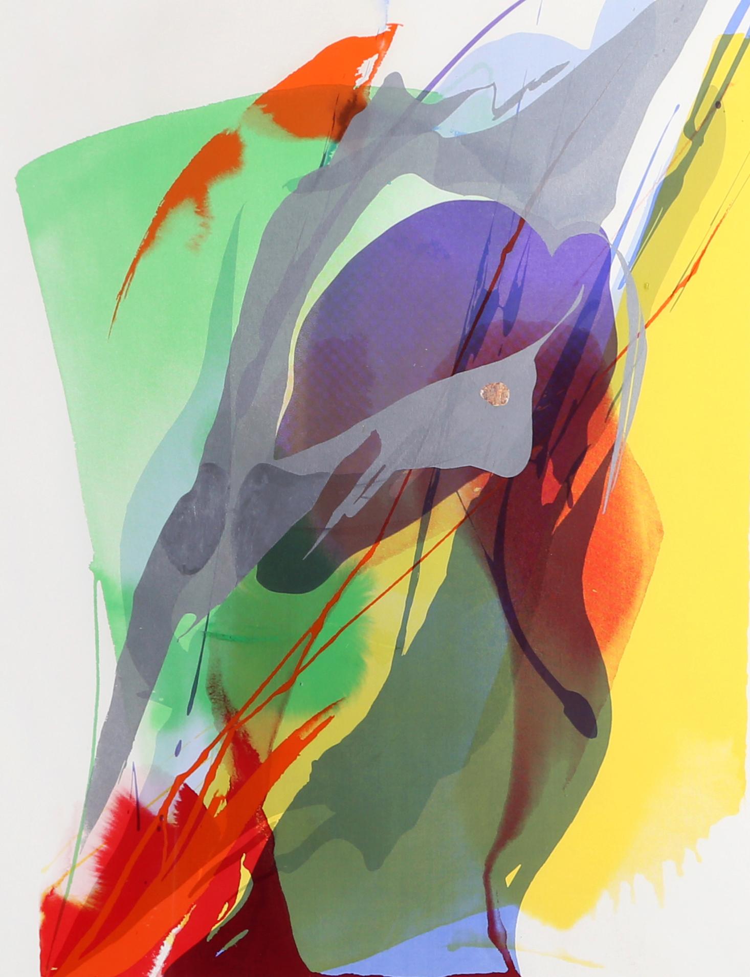 Homage to Martha Graham, Abstract Silkscreen by Paul Jenkins 1971 1