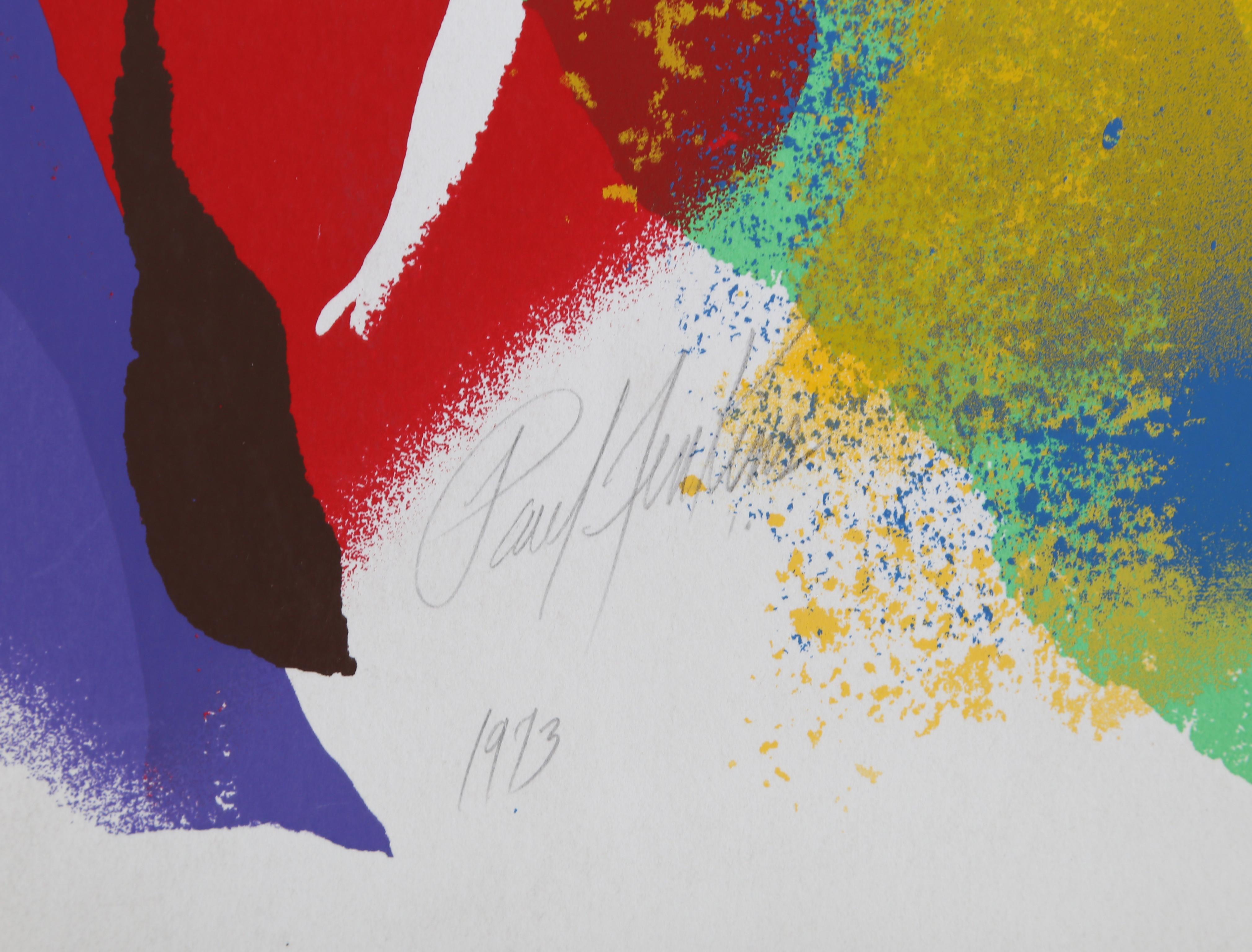Kendo, sérigraphie expressionniste abstraite encadrée de Paul Jenkins 1973 en vente 1