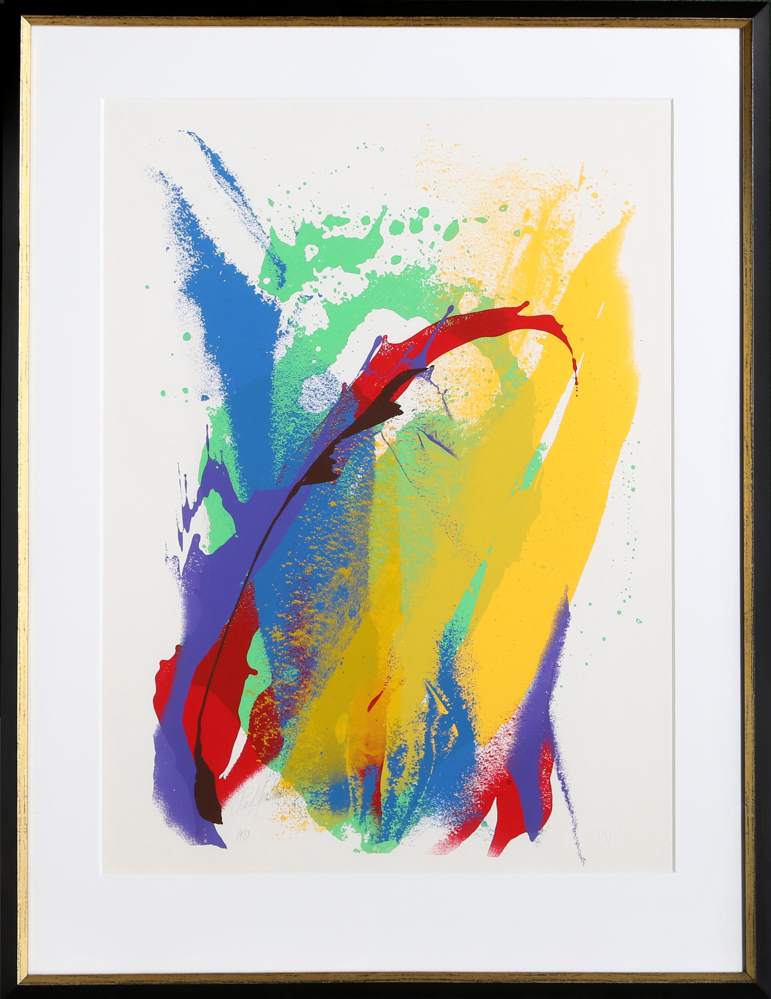 Artistics : Paul Jenkins, Américain (1923 - 2012)
Titre : Kendo
Année : 1973
Support : Sérigraphie, signée, datée et numérotée au crayon
Édition : 4/60
Taille : 30  x 22 in. (76.2  x 55,88 cm)
Taille du cadre : 37.5 x 29 pouces