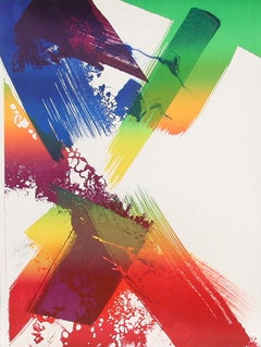 Prism, Large Colorful Abstract Lithograph by Paul Jenkins