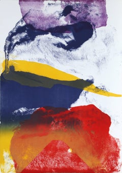 Large Colorful Abstract Lithograph by Paul Jenkins