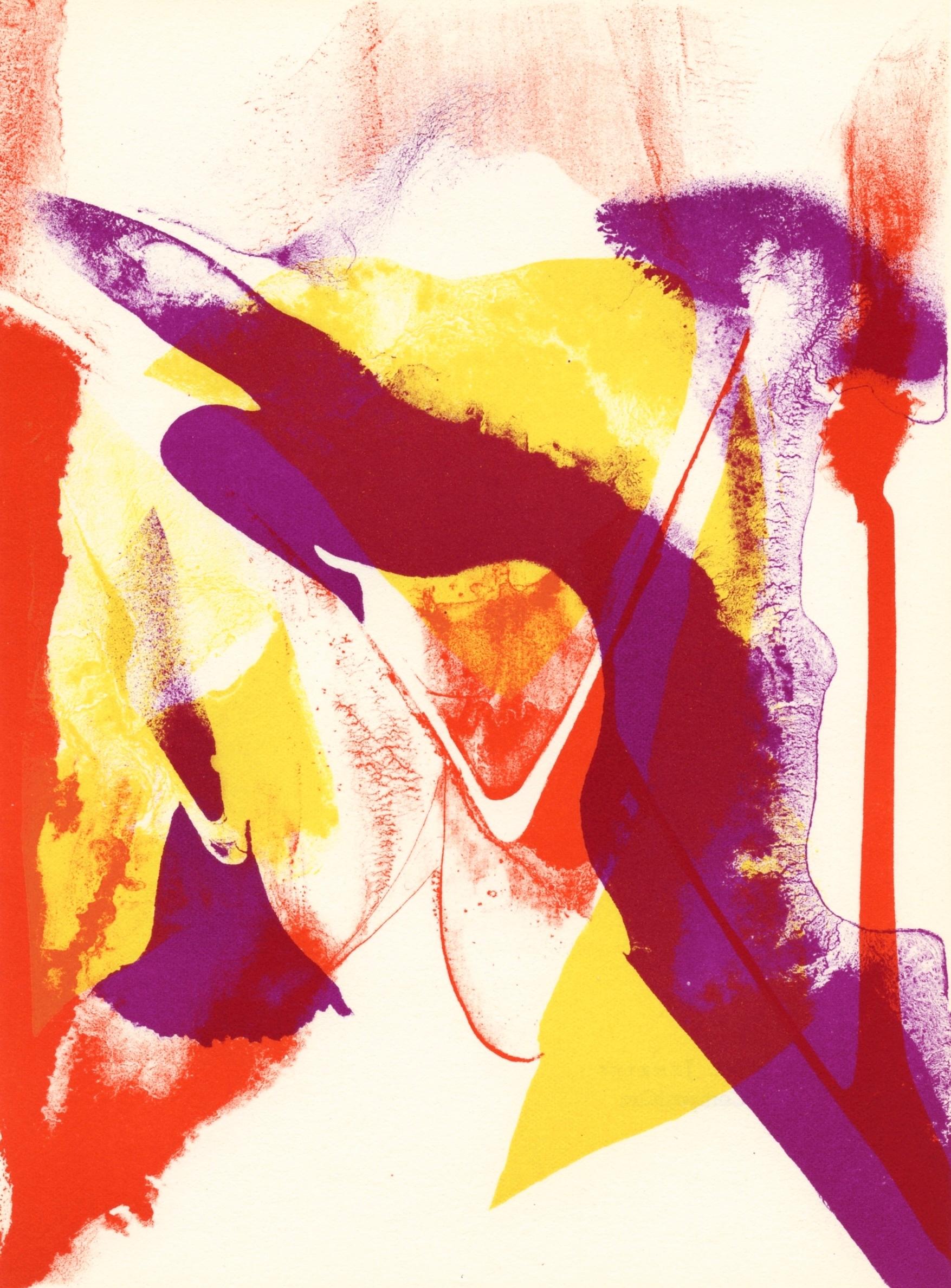 This exquisite lithograph by Paul Jenkins (1923–2012), titled Sans titre (Untitled), from the album Les Lithographies de L'Atelier Mourlot, Paris (The Lithographs of the Mourlot Workshop, Paris), originates from the 1965 edition published by Redfern