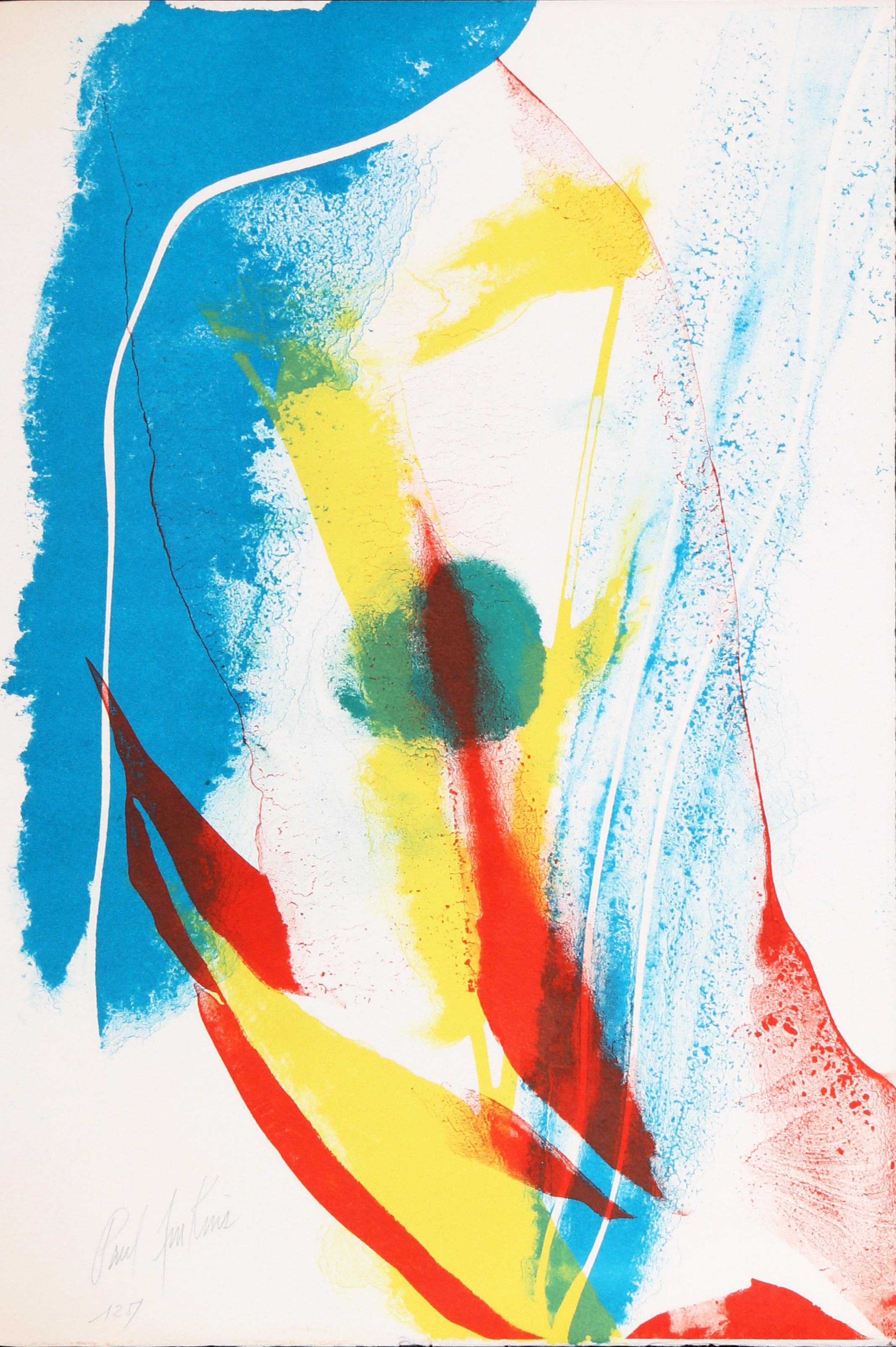 A lithograph from the portfolio "Seeing Voices", a collection that also includes several poems. This abstract piece by Paul Jenkins is signed and numbered on the front of the print in pencil.

Seeing Voices 2
Paul Jenkins, American