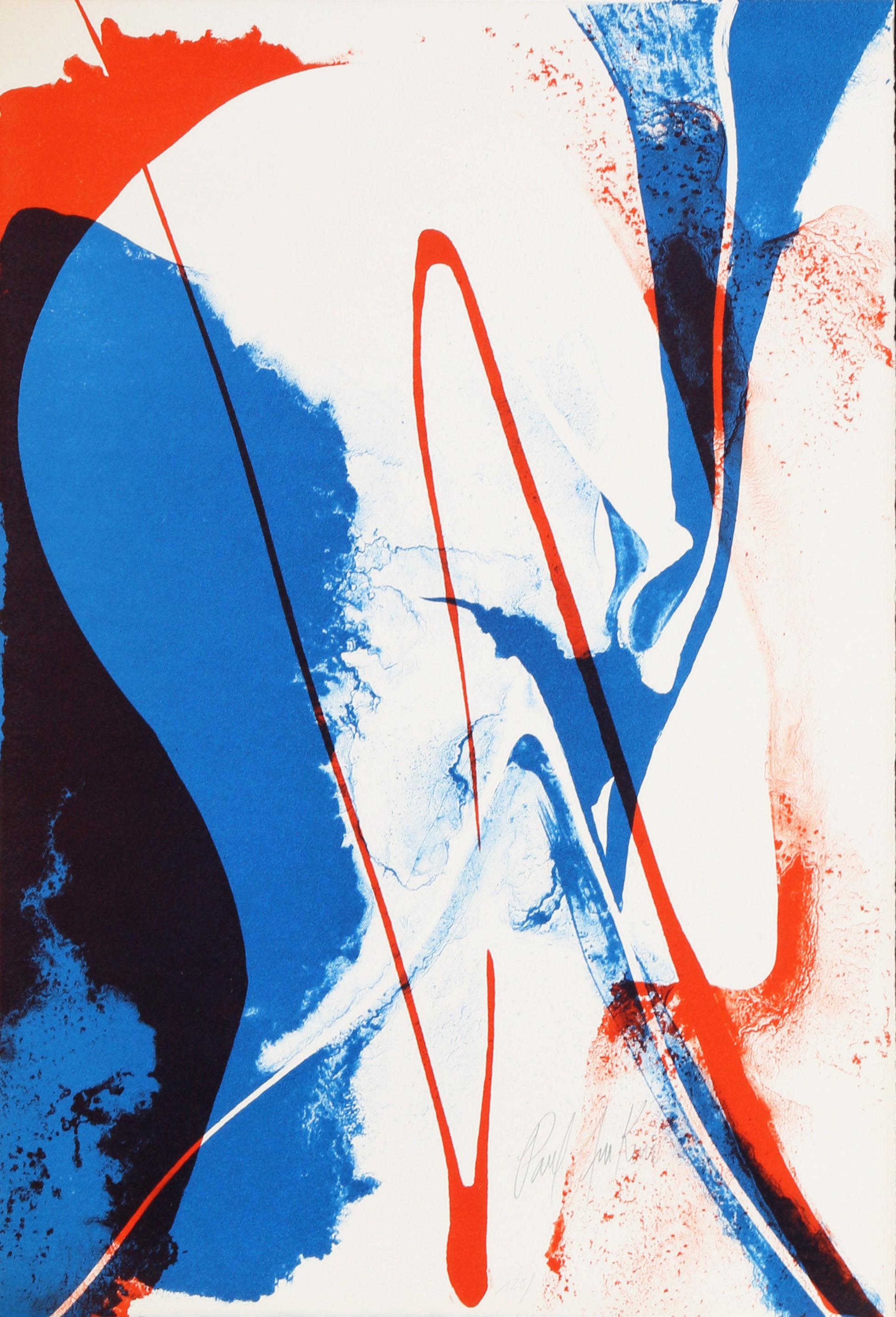 A lithograph from the portfolio "Seeing Voices", a collection that also includes several poems. This abstract piece by Paul Jenkins is signed and numbered on the front of the print in pencil.

Seeing Voices 3
Paul Jenkins, American