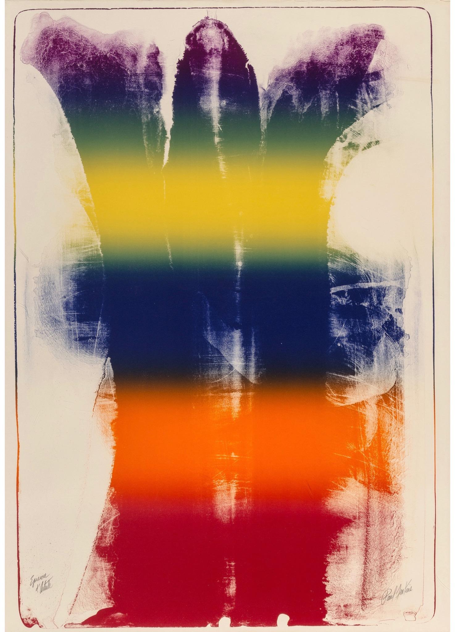 Paul Jenkins "Phenomena Bordering Orion" Watercolor on Paper, 1981 For