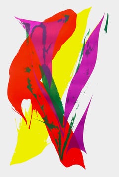 Large Colorful Abstract Expressionist Lithograph by Paul Jenkins