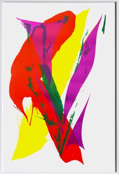 Large Colorful Abstract Expressionist Lithograph by Paul Jenkins